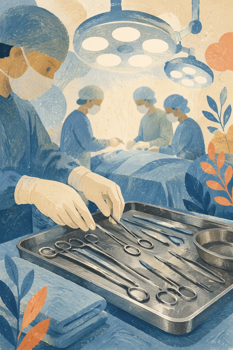 Compassionate Surgical Team Preparing Sterile Instruments