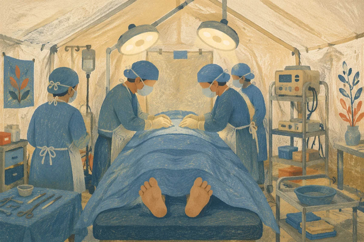 Field Operating Room Medical Team at Work