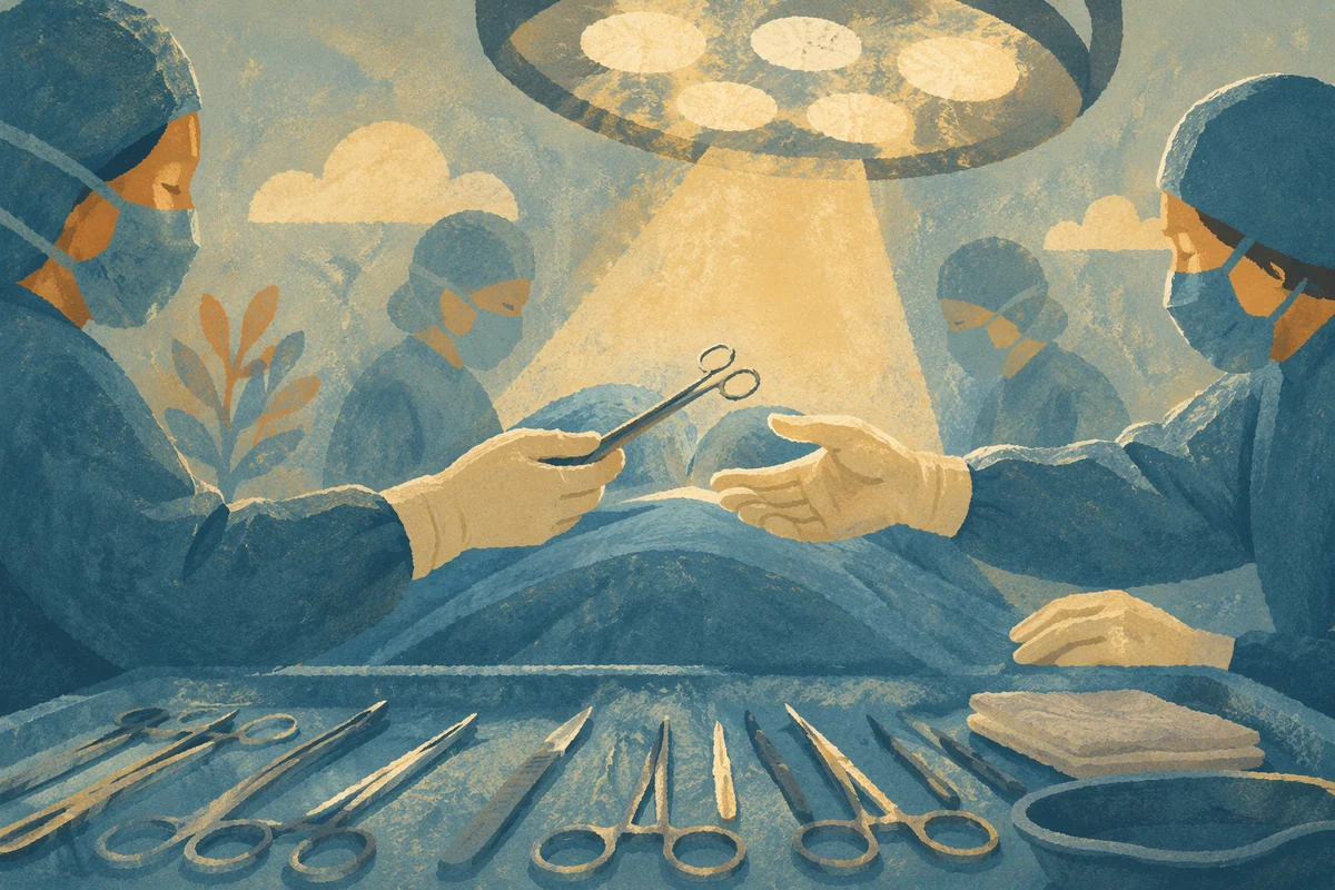 Compassionate Surgical Team in Operating Room