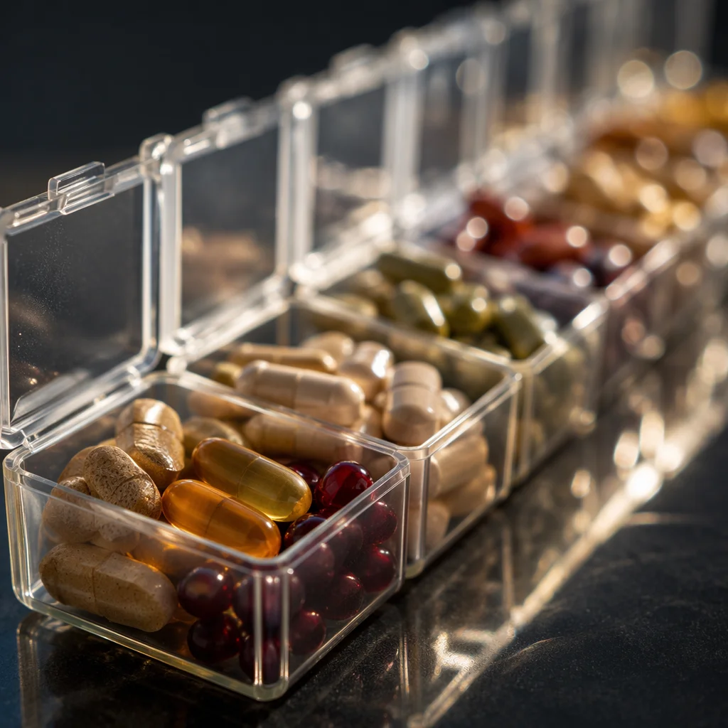 Weekly Vitamin Pill Organizer Close Up