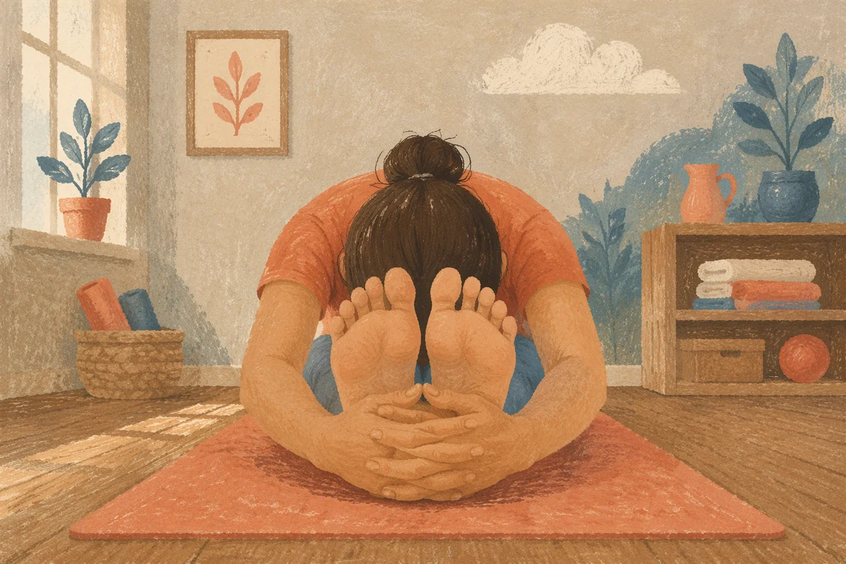 Peaceful Seated Stretch on Yoga Mat