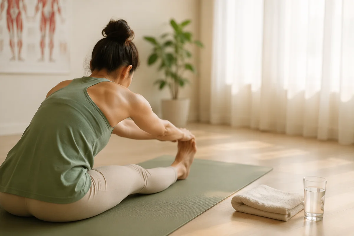Peaceful Rehabilitation Stretch on Sage Yoga Mat