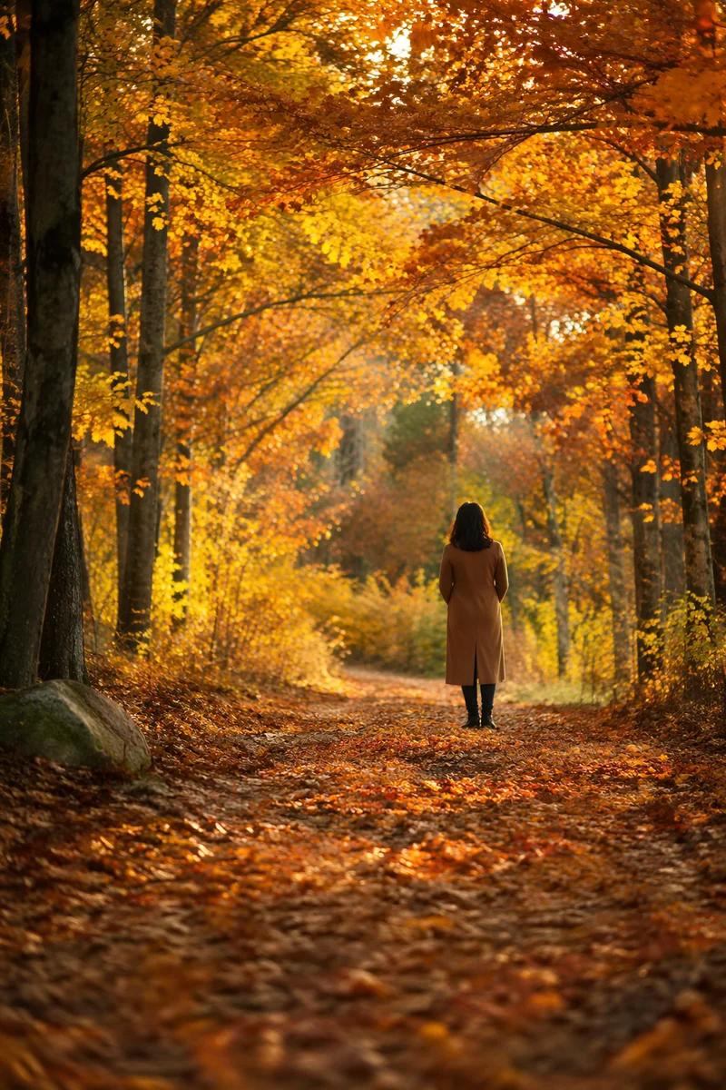 Prayerful Walk Through Autumn Woodland Path