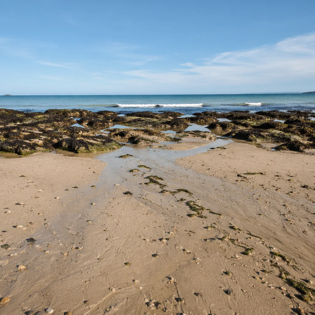 Quiet Tropical Shoreline at Low Tide