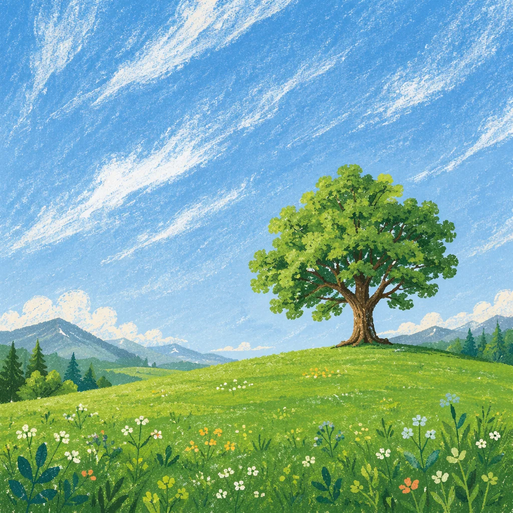 Open Green Meadow Beneath Blue Sky