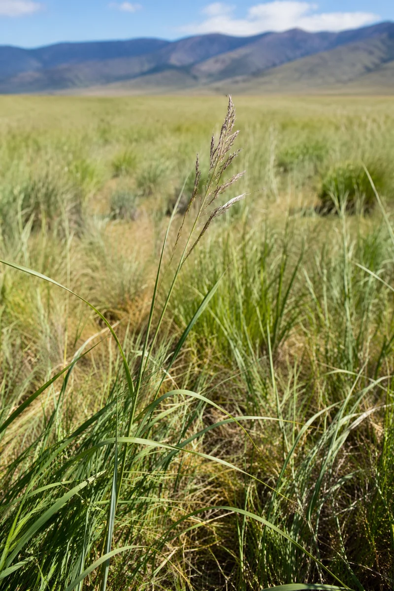 Sunlit Wild Grass Meadow Landscape