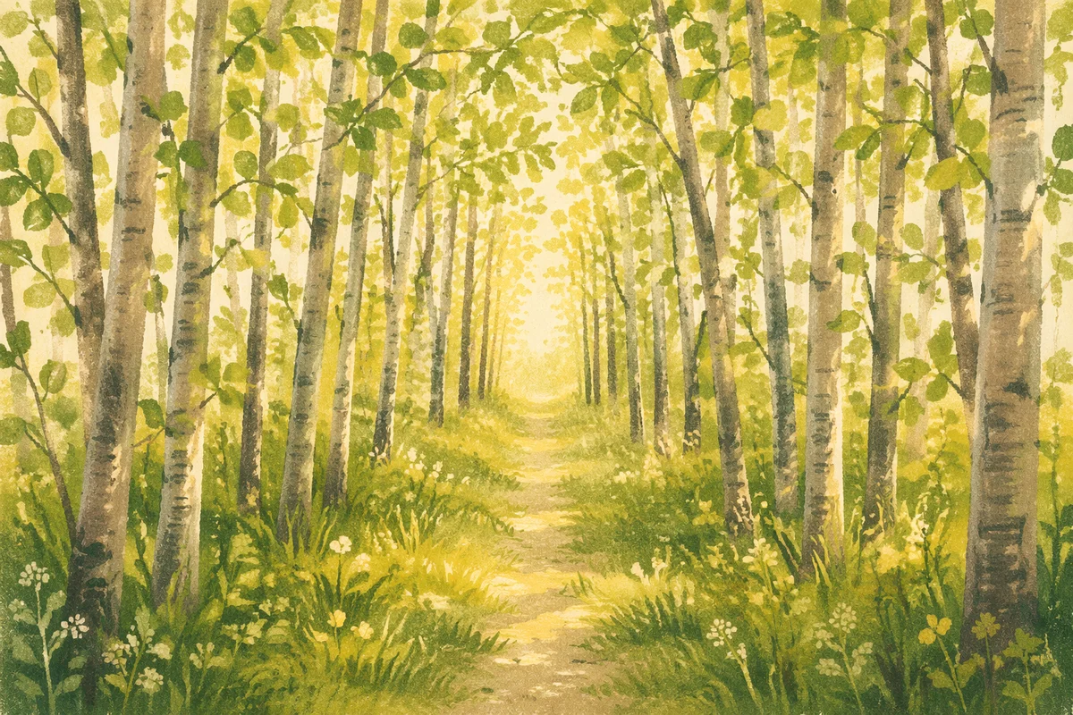 Sunlit Forest Path of Quiet Renewal