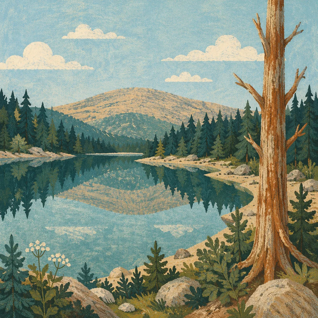 Calm Morning Lake with Mountain Reflections