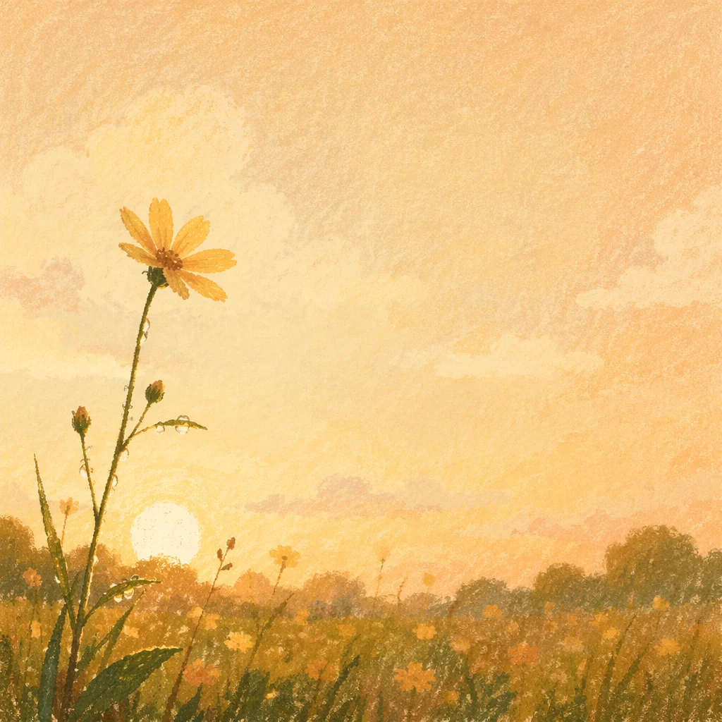 Yellow Wildflower in Summer Meadow Light