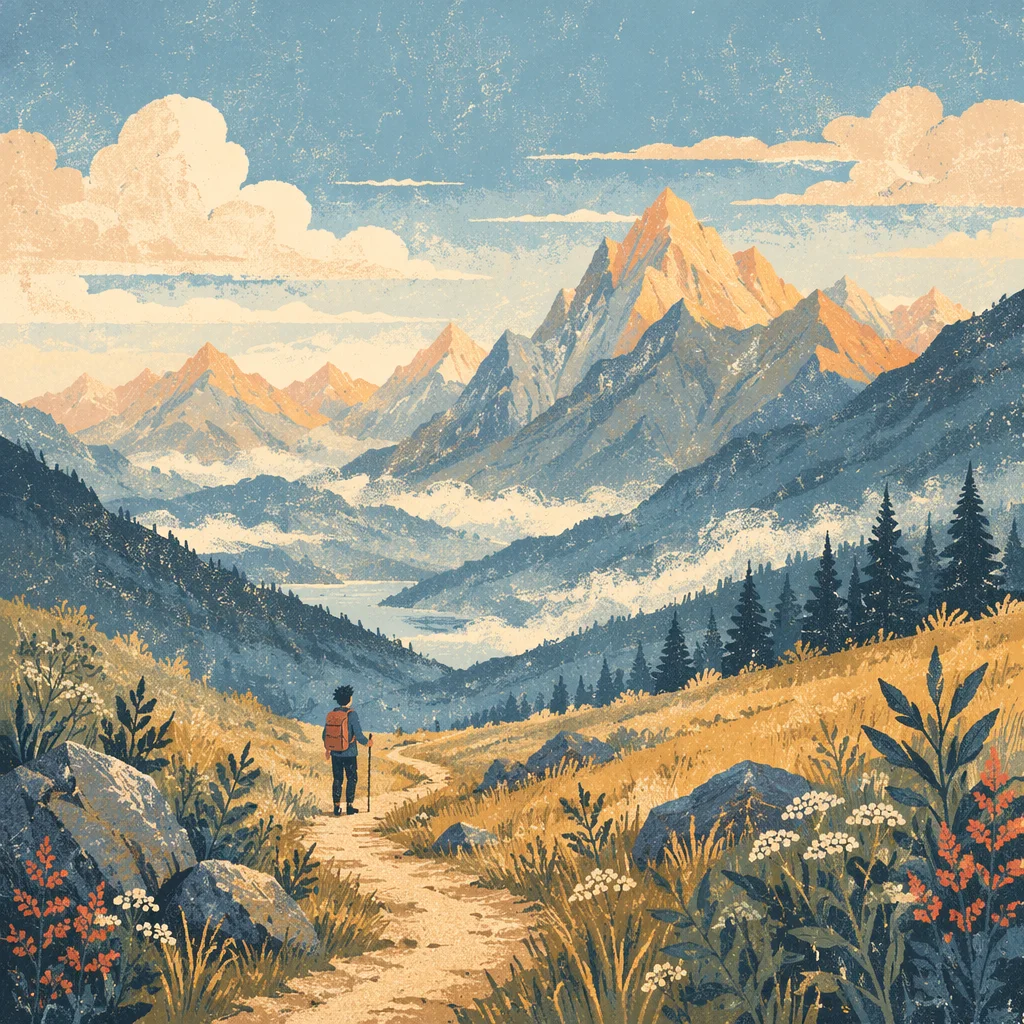 Autumn Alpine Trail at Sunrise