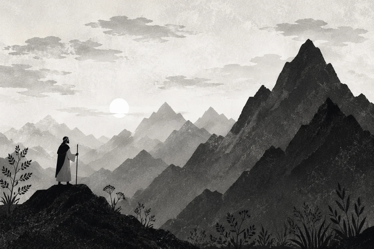 Panoramic Mountain Range Overlook at Dawn