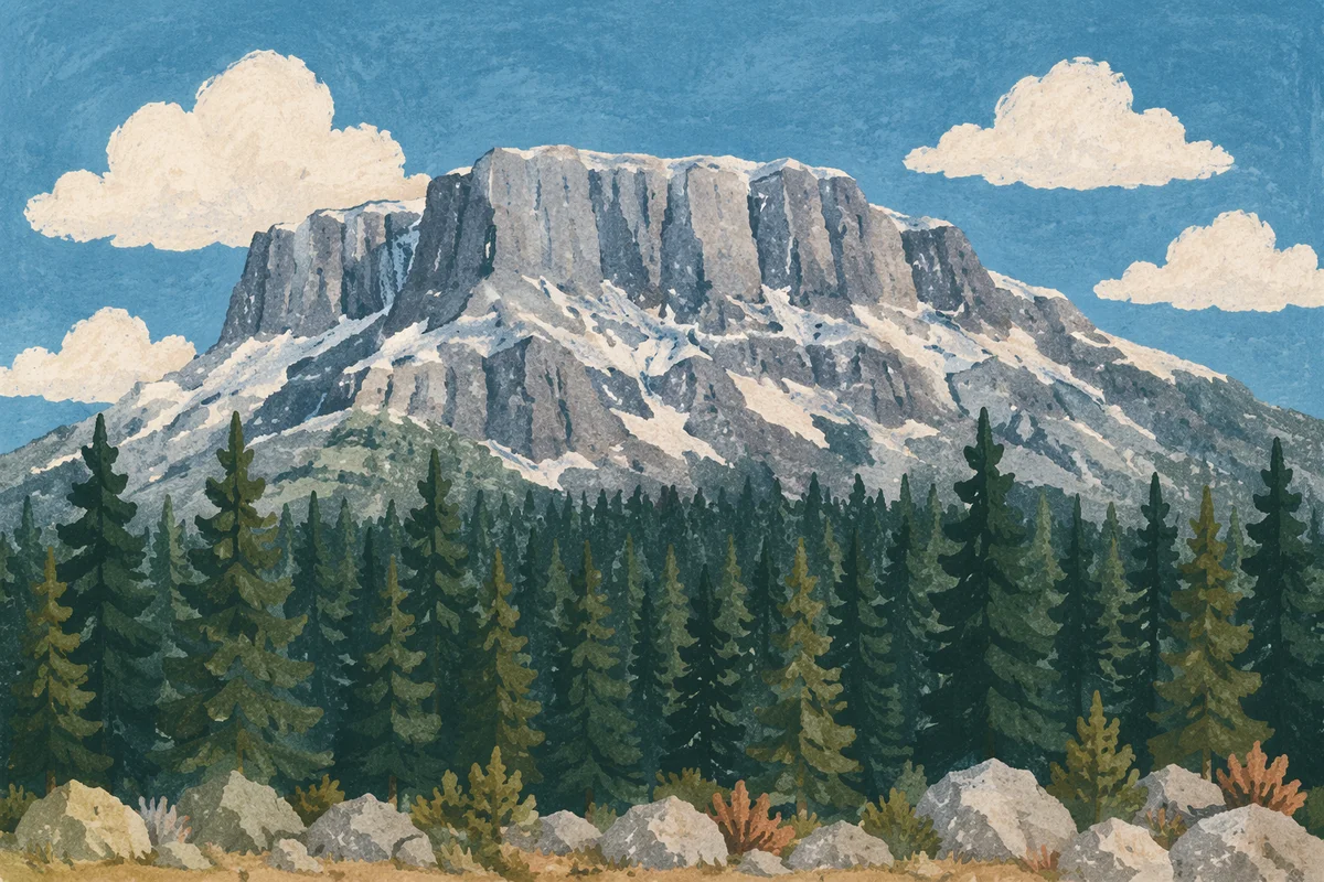 Peaceful Mountain Hiking Trail Landscape