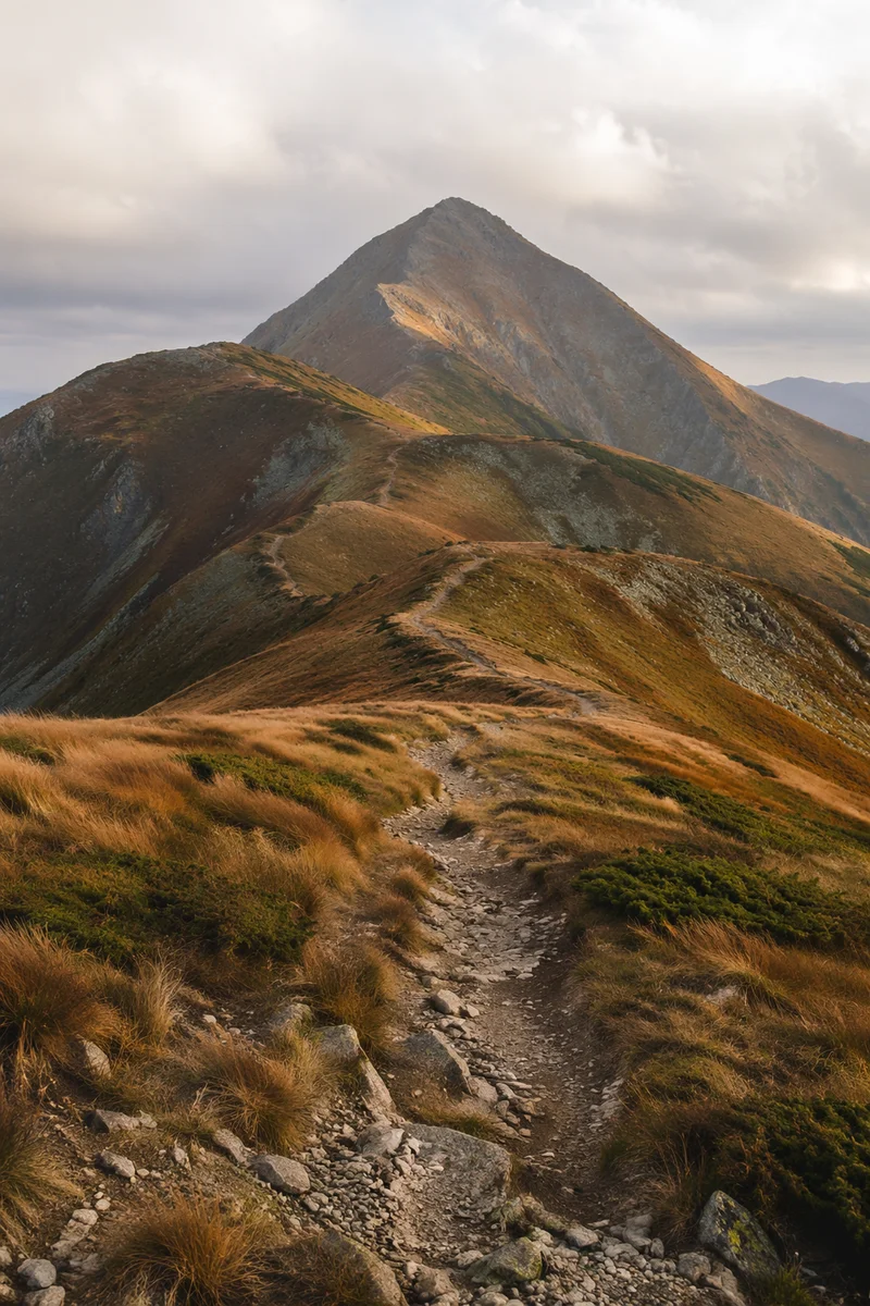 Scenic Mountain Trail to Distant Peak