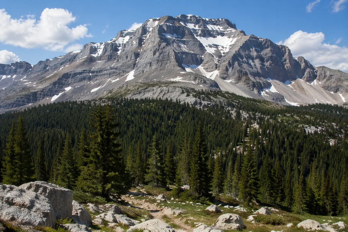 Peaceful Hiking Trail Mountain Range