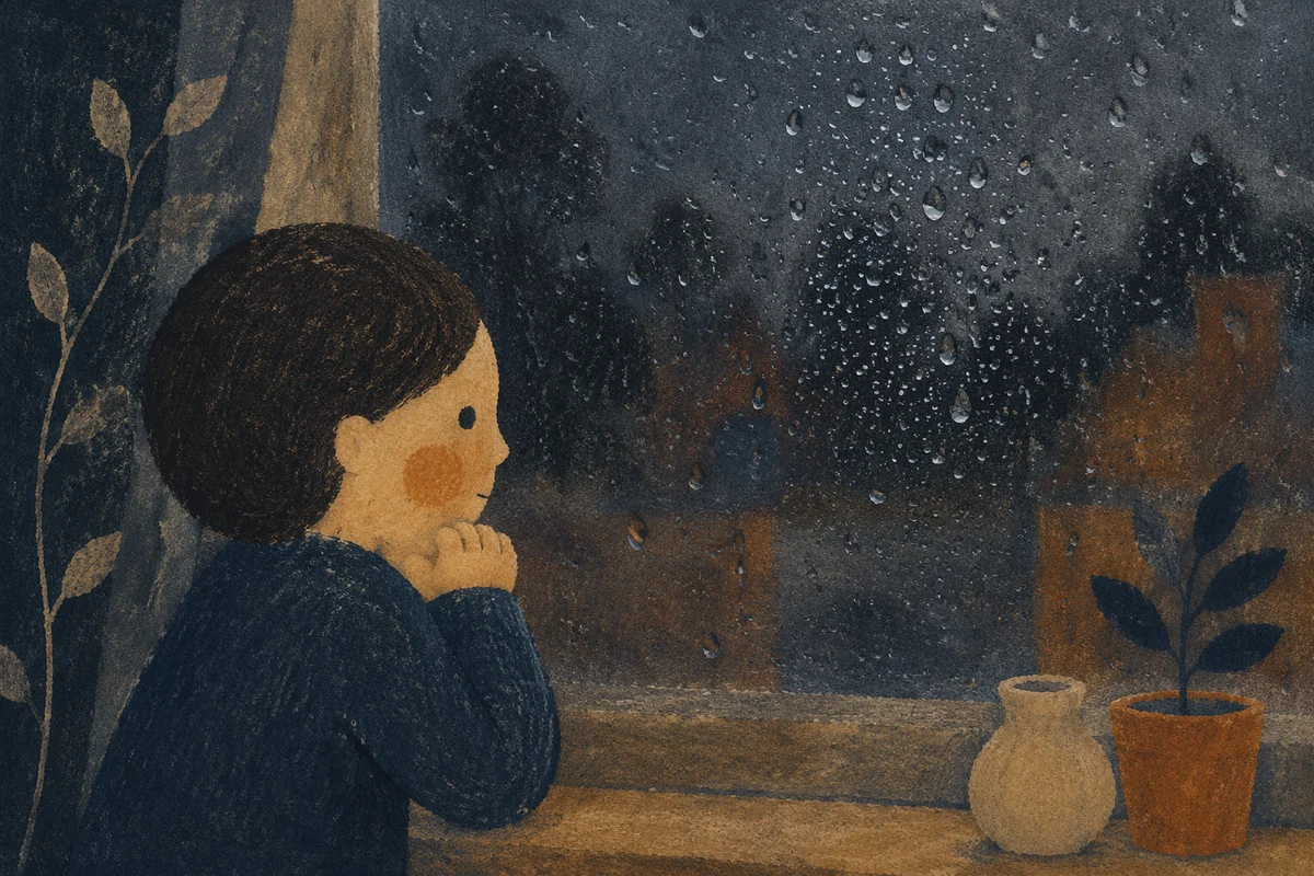 Rain Droplets on Quiet Storm Window