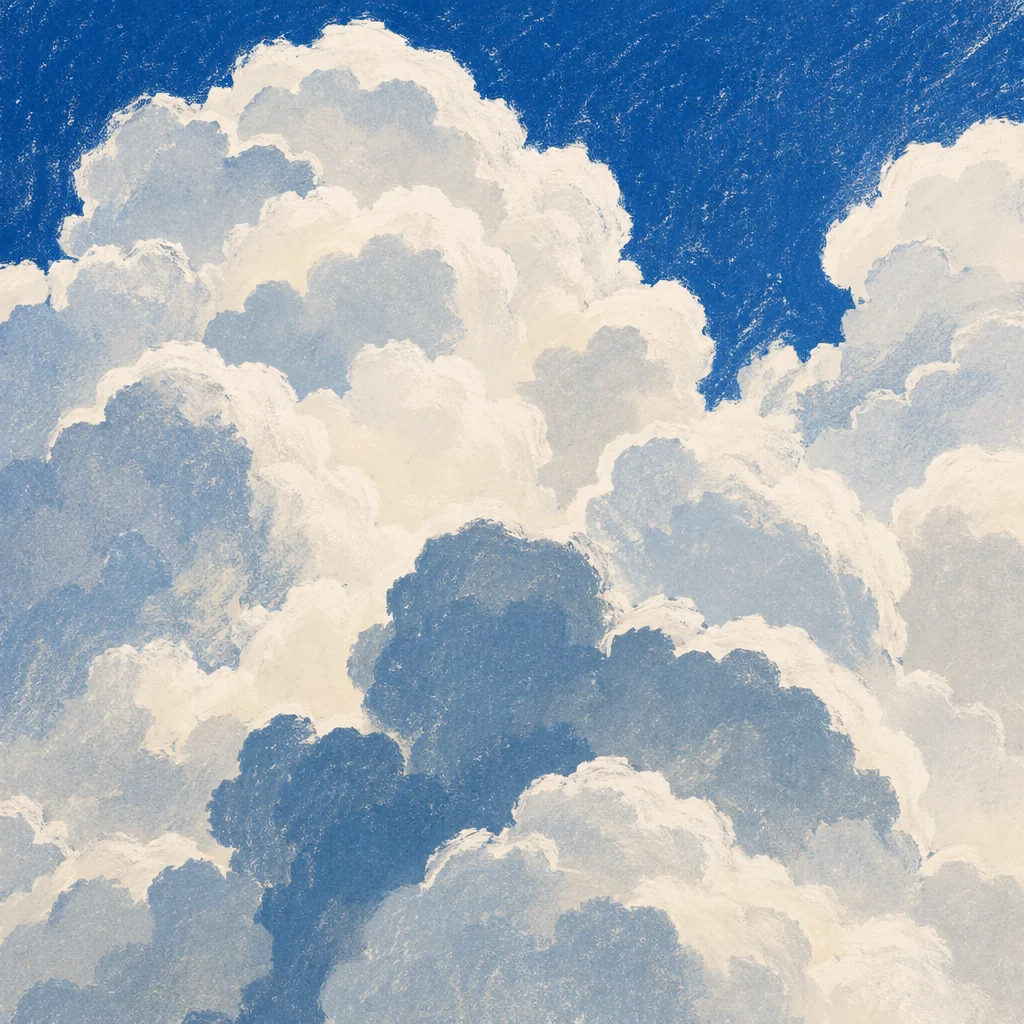 Dramatic Blue Sky With Towering Clouds