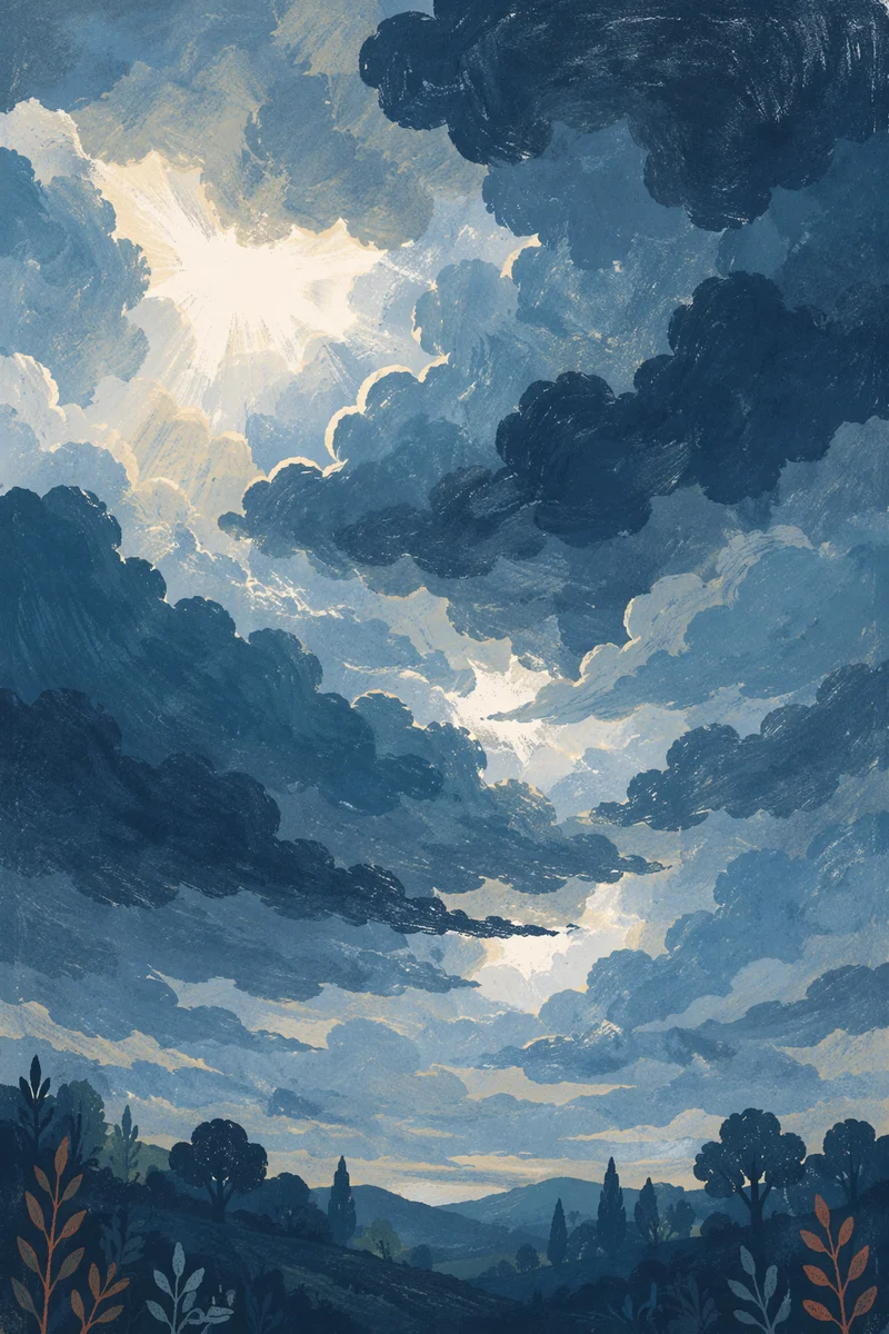 Dramatic Blue Storm Clouds Over Valley