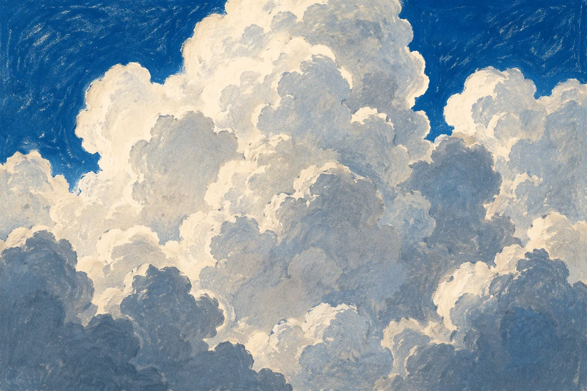 Dramatic Blue Sky with Towering Clouds