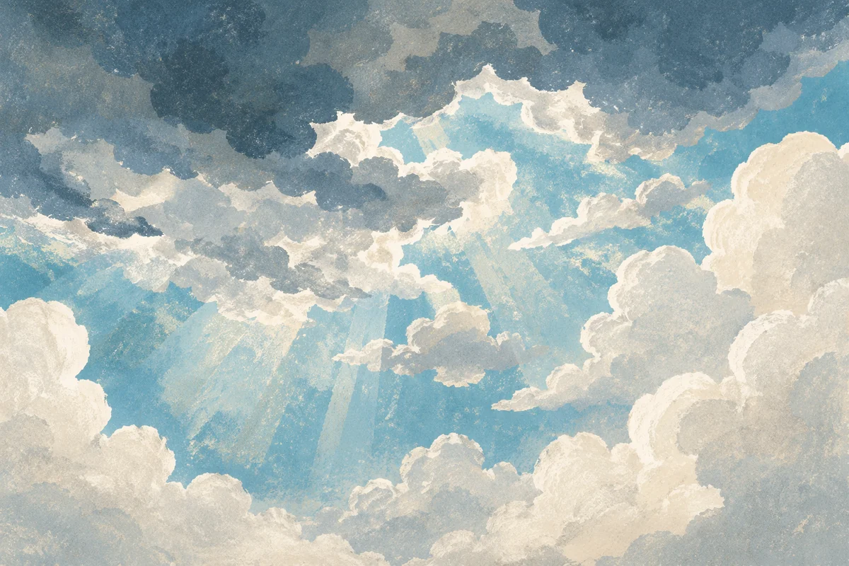 Dramatic Blue Sky with Layered Clouds