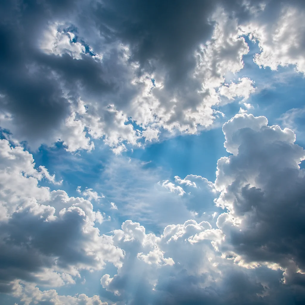 Dramatic Blue Sky with Layered Clouds