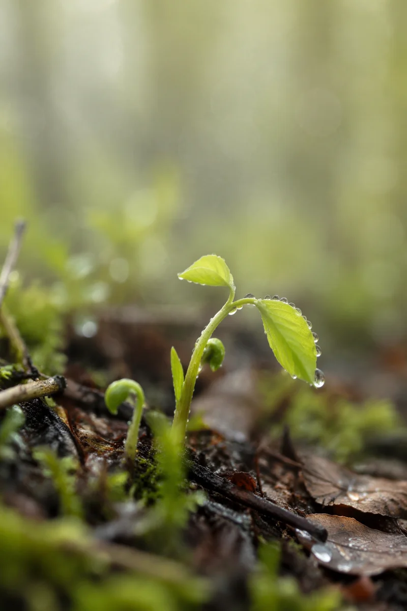 Fresh Spring Growth on Forest Floor