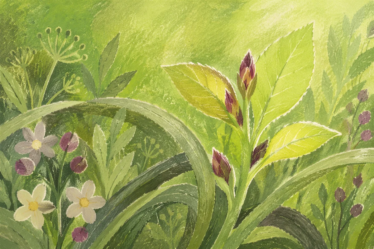 Fresh Spring Sprout with Tender Green Leaves