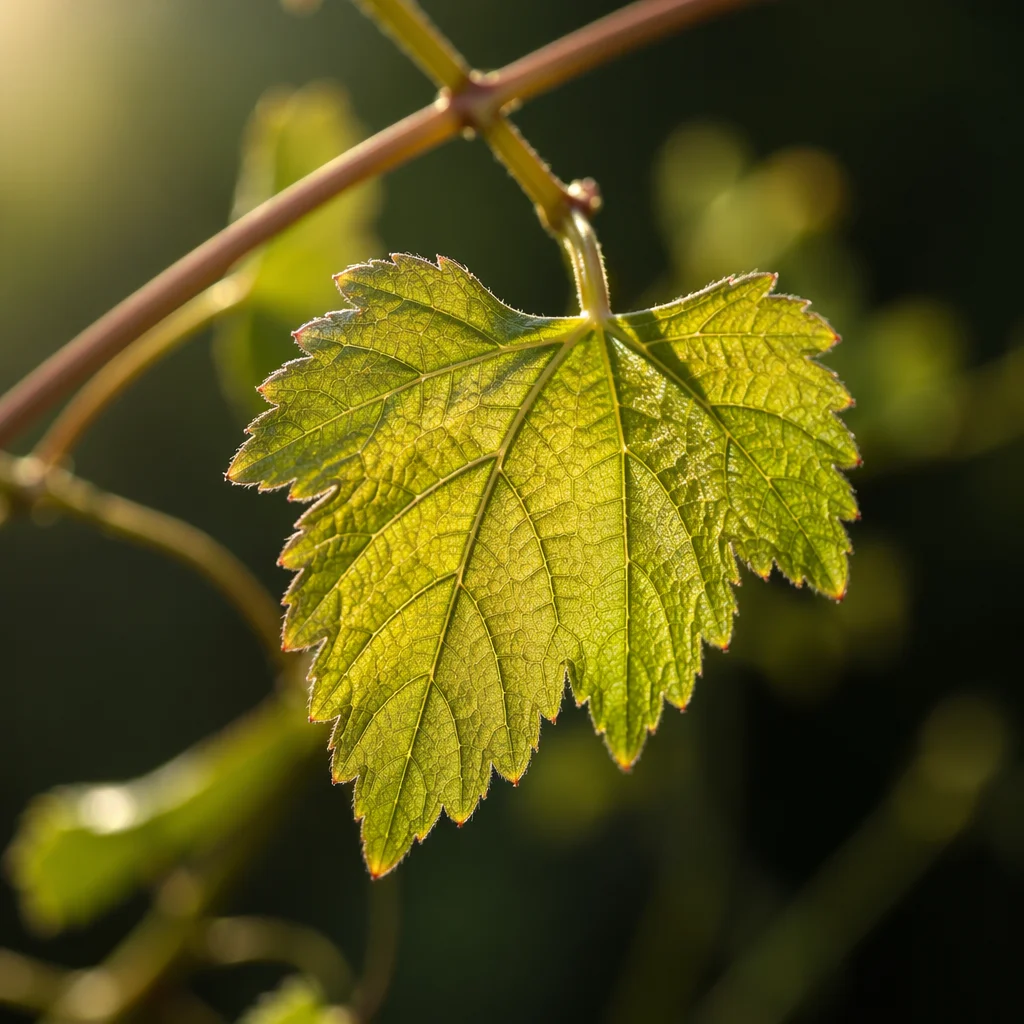 Fresh Spring Leaf in Morning Sunlight