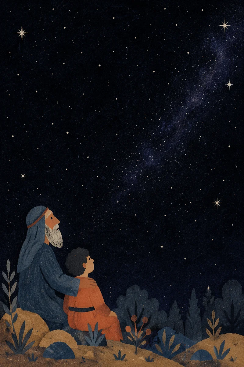 Quiet Starry Night Sky with Dark Treeline