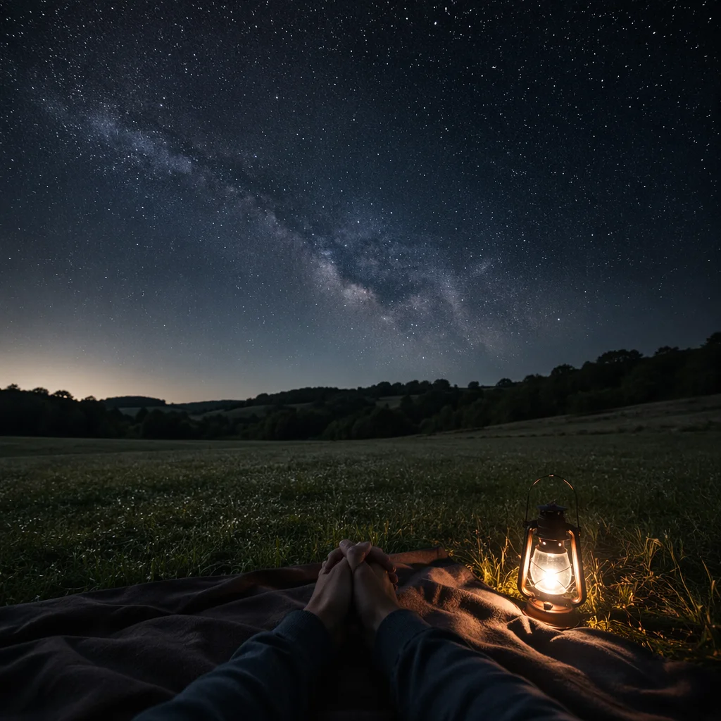 Prayer Beneath a Starry Meadow Sky