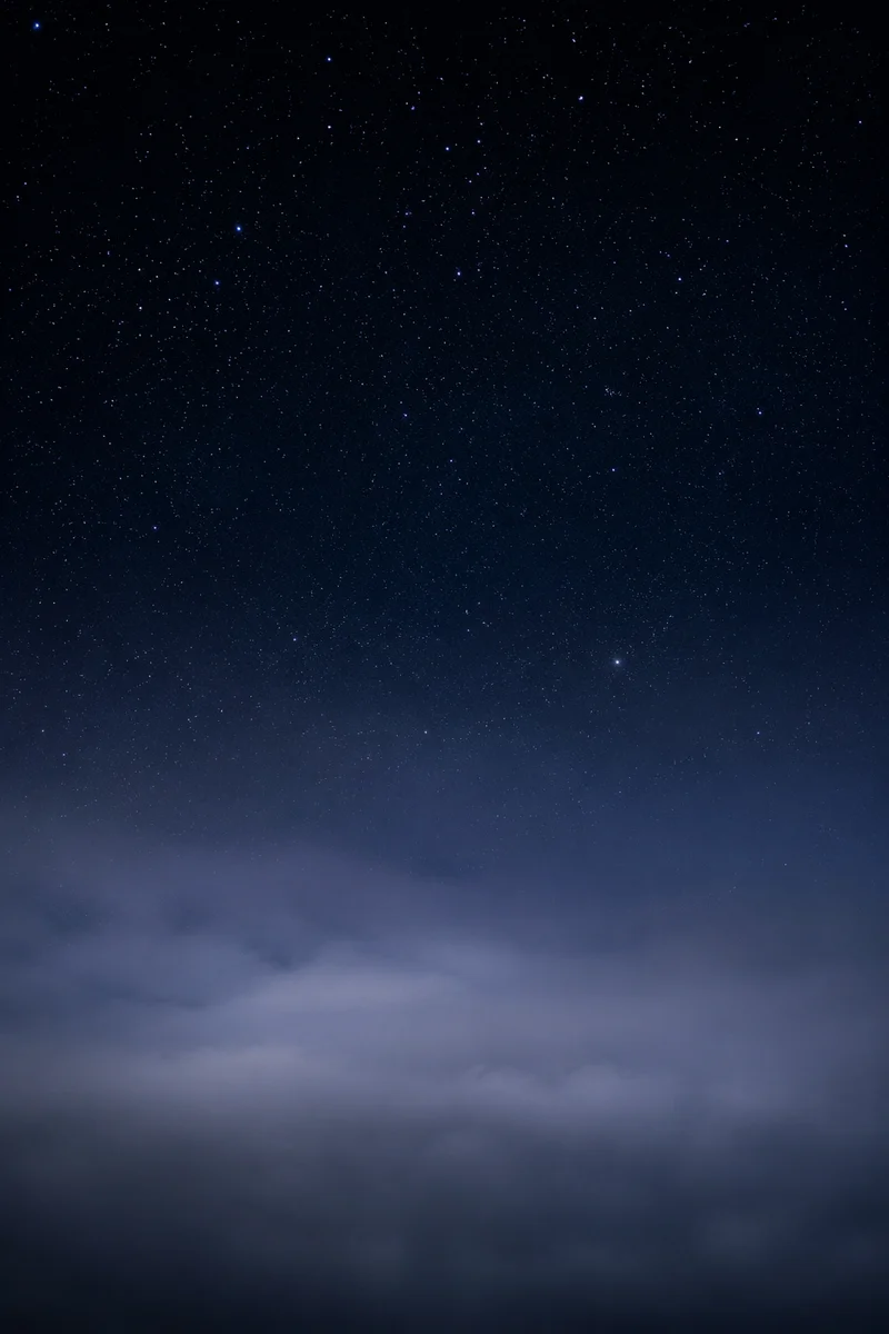 Serene Starry Night Sky Above Mist