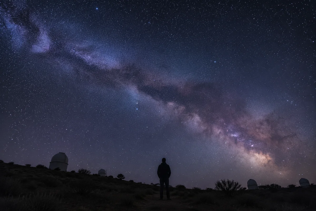 Starry Night Hillside Under the Milky Way