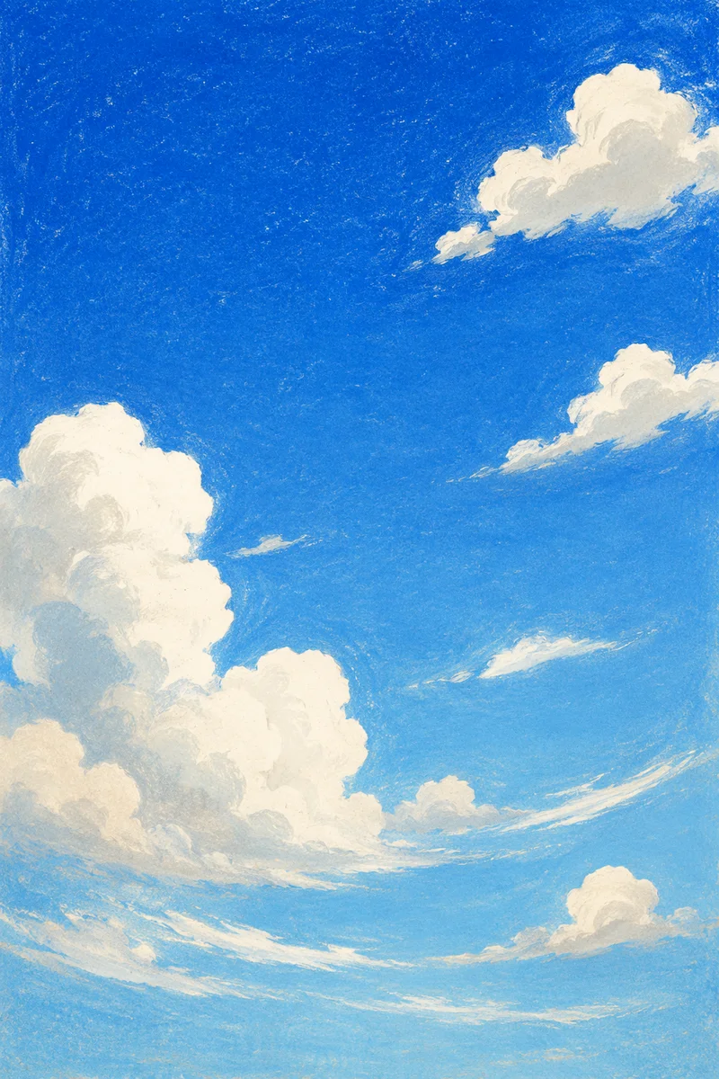 Sunny Summer Blue Sky with Soft Clouds