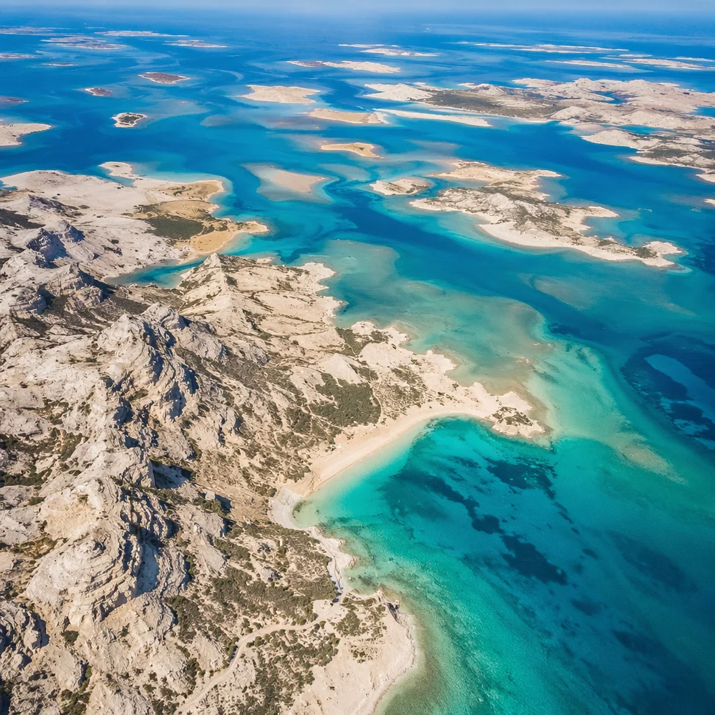 Sunny Summer Coastal Wilderness Aerial View
