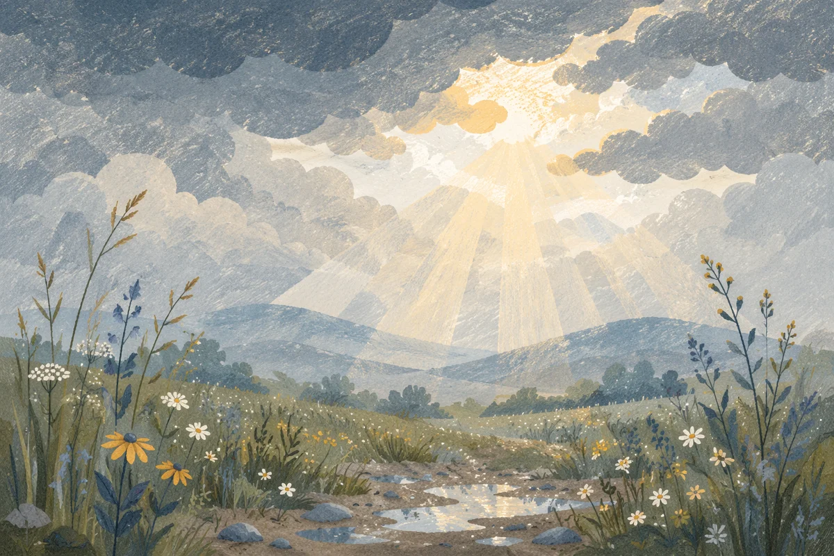 Sun Rays Breaking Through Storm Clouds