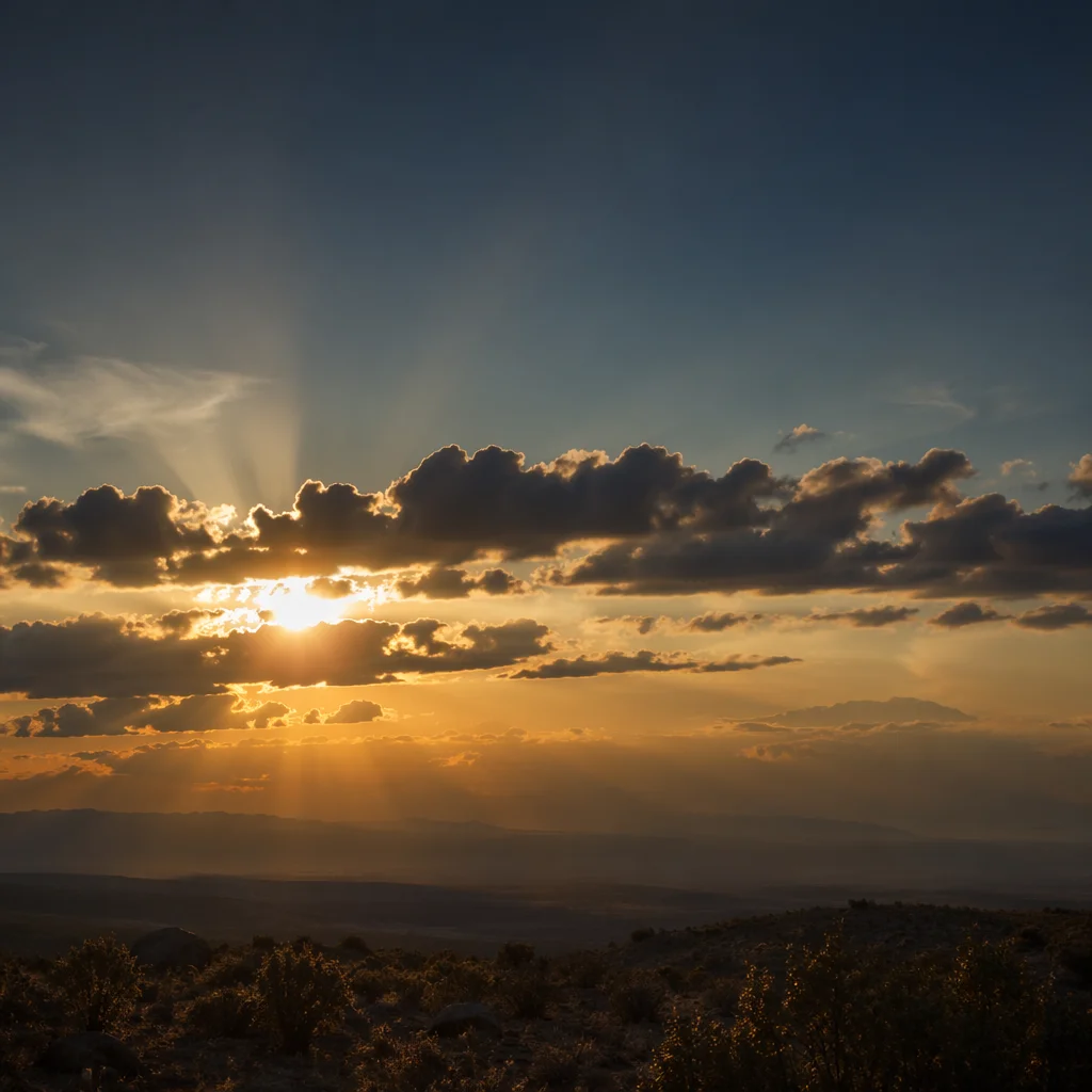 Sun Rays Breaking Through Dramatic Clouds