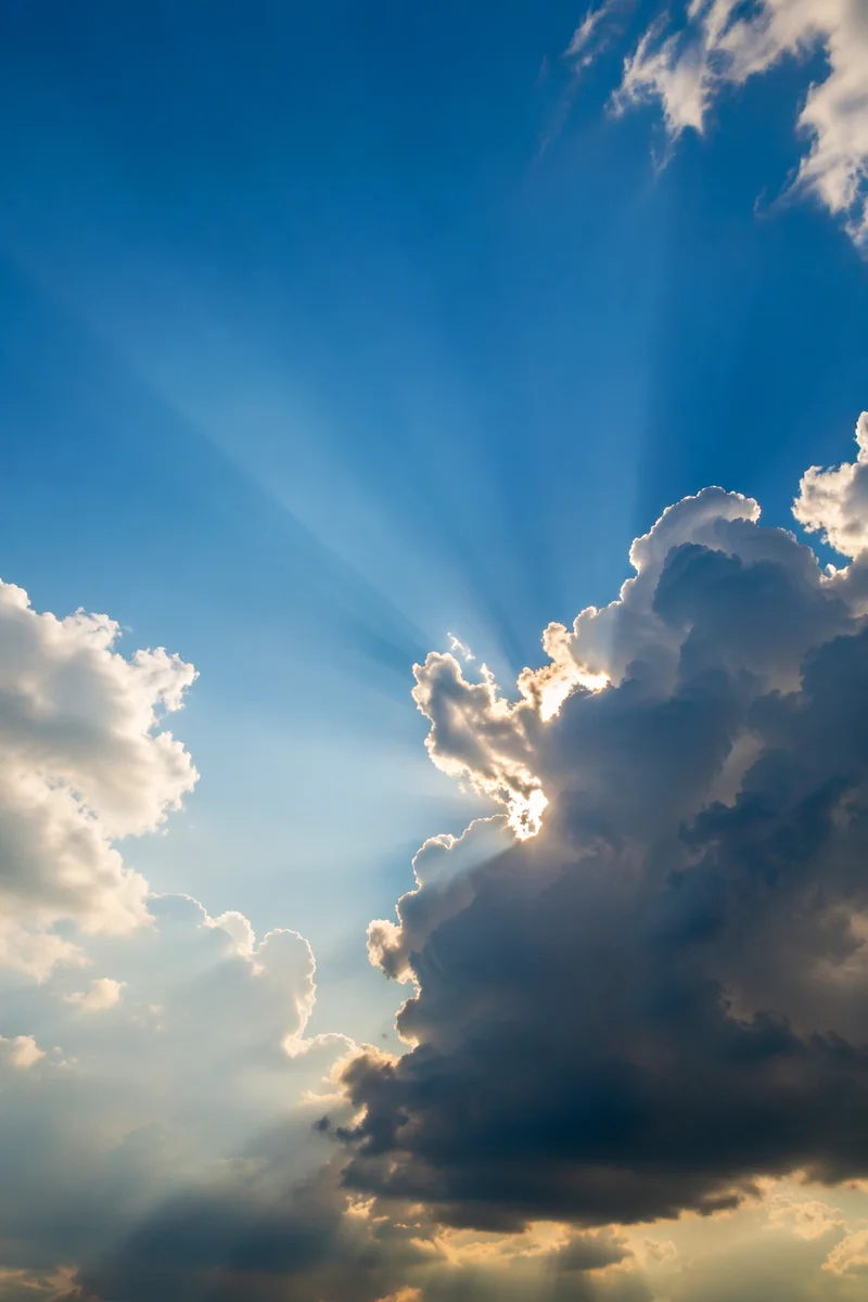 Sun Rays Breaking Through Dramatic Clouds