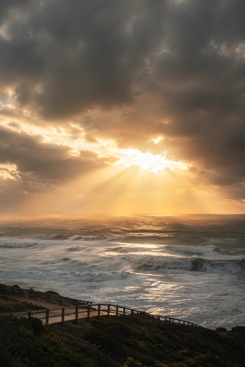 Sun Rays Breaking Through Storm Clouds