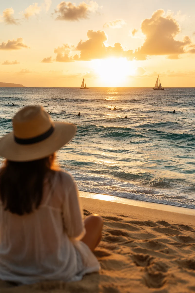 Golden Ocean Horizon Beach Sunset