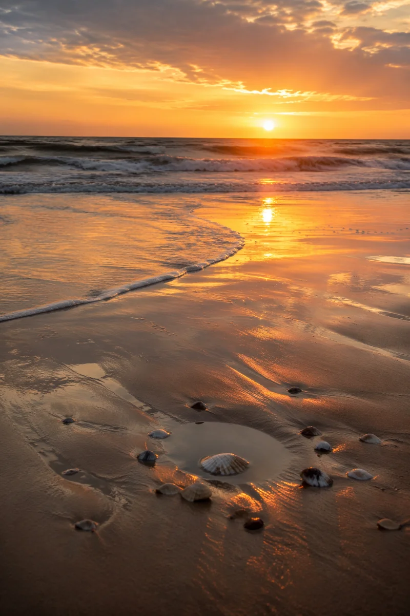 Golden Hour Ocean Horizon at Sunset