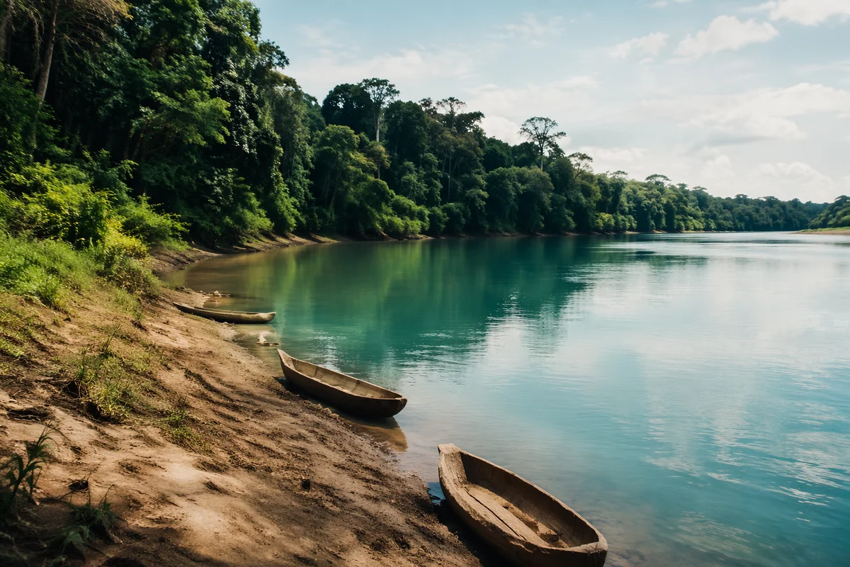 Clear River Through Lush Forest