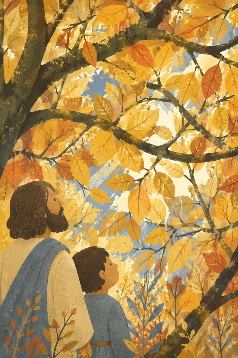 Golden Autumn Forest Canopy Path