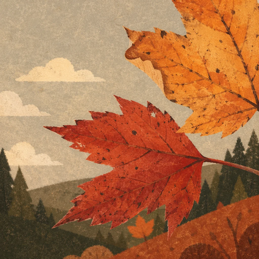 Autumn Maple Leaves Macro Close Up