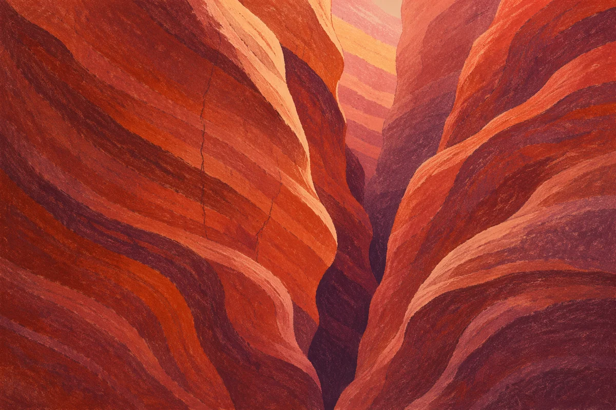 Layered Red Sandstone Slot Canyon Texture