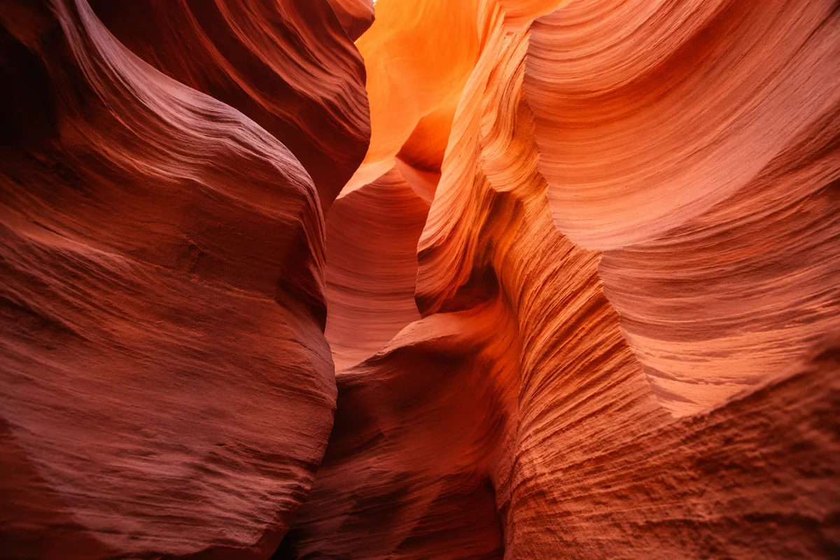 Sunlit Red Slot Canyon Textures