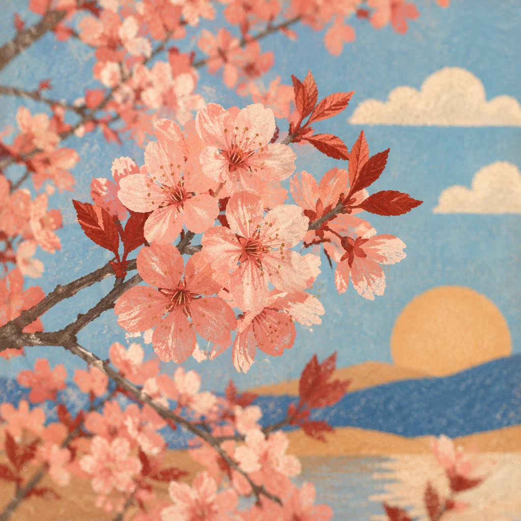 Golden Hour Cherry Blossoms in Spring