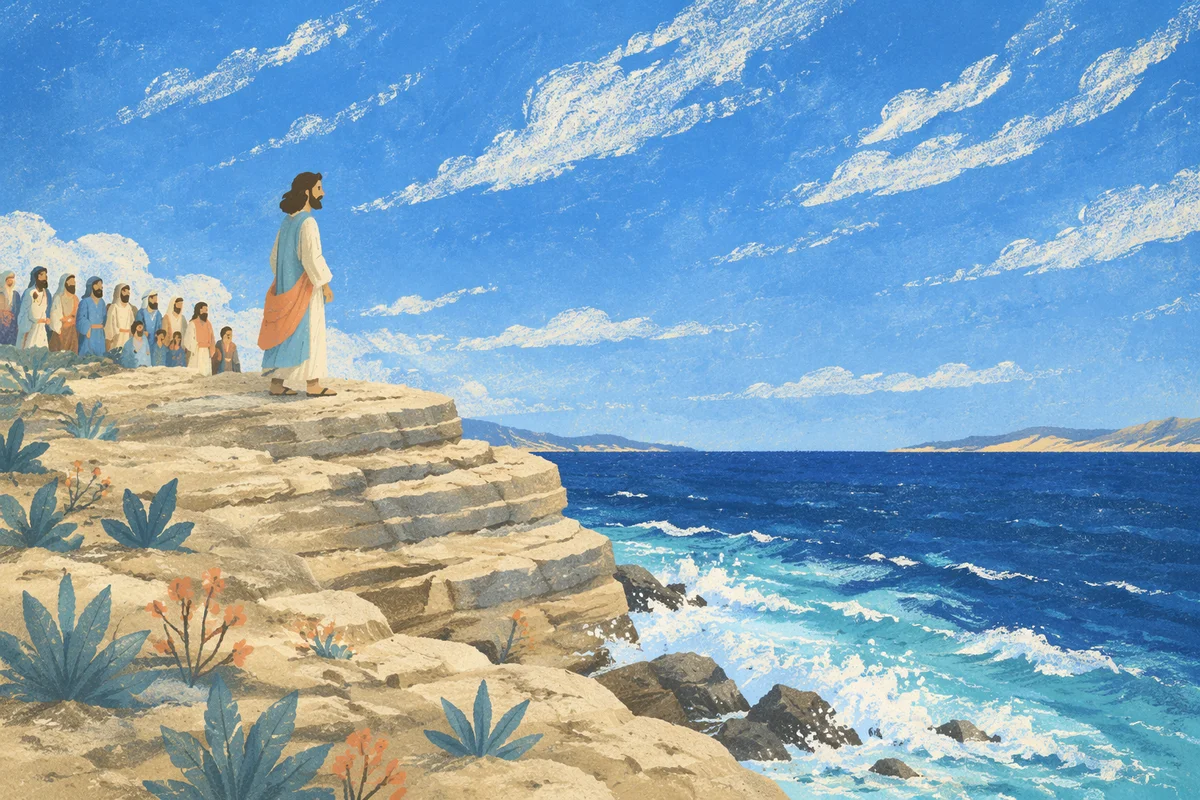 Cliff Edge Above Vast Blue Ocean