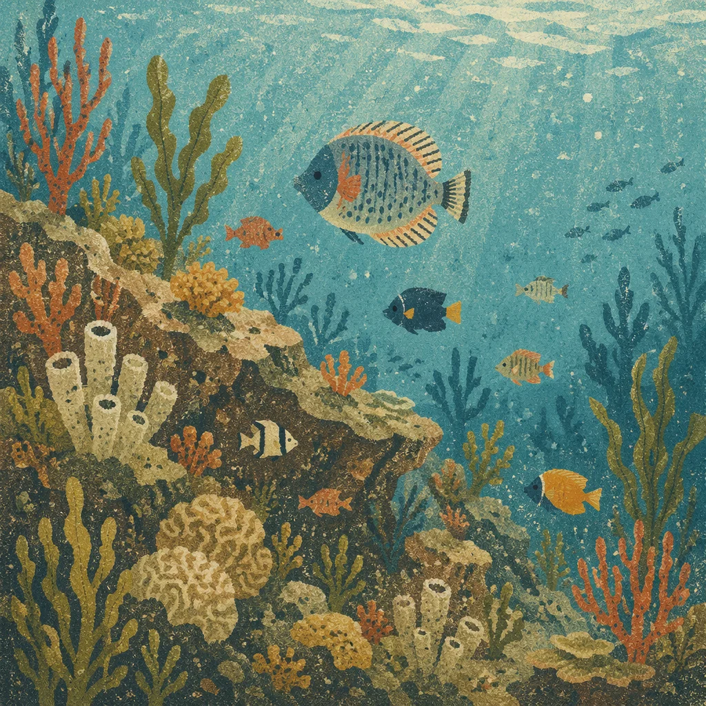 Colorful Tropical Coral Reef Underwater Landscape
