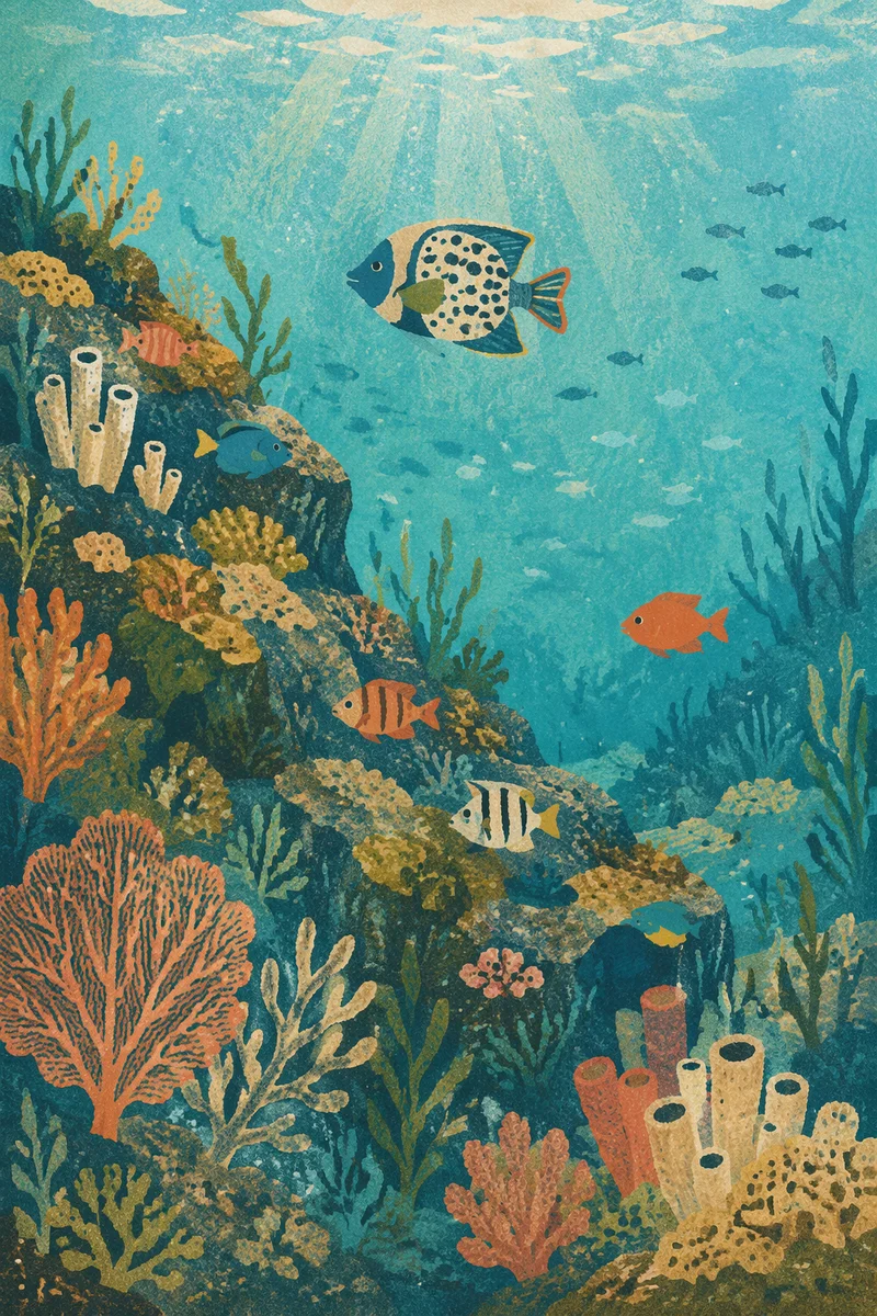 Tranquil Tropical Coral Reef Underwater Scene