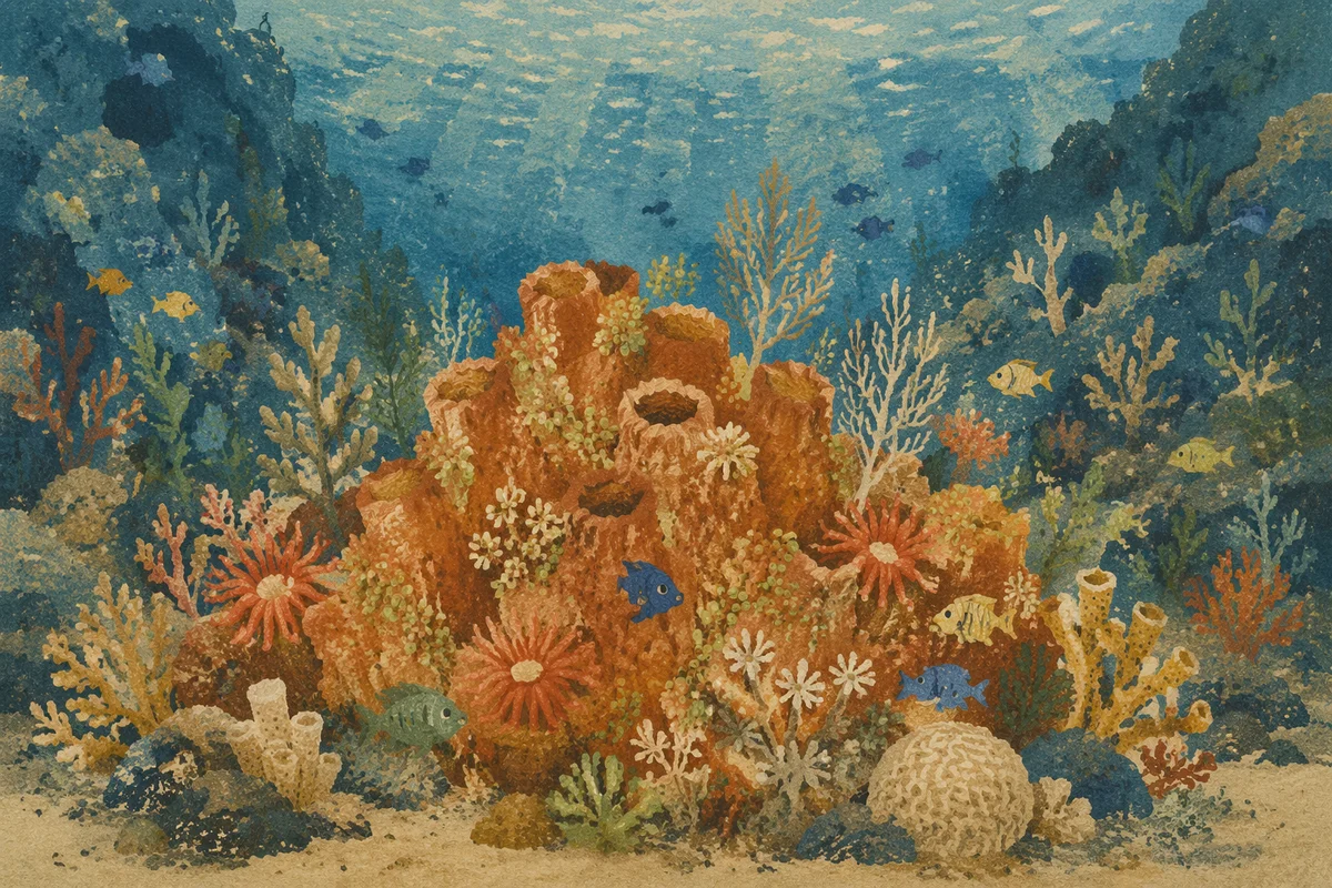Colorful Tropical Coral Reef Underwater Landscape