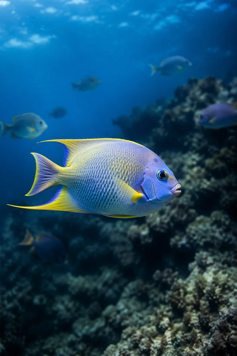 Vibrant Tropical Fish Over Coral Reef